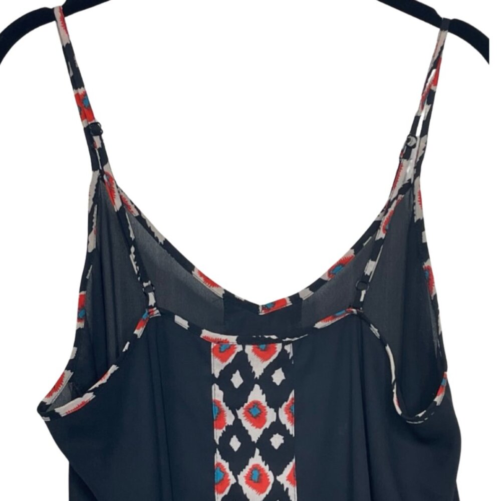 LE SAMPLE | Womens Spaghetti Strap Black Sheer Tank Top | Size L - Picture 5 of 11